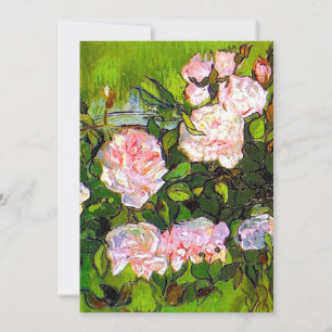 Stilleben med rosa rosor av Van Gogh Inbjudningar