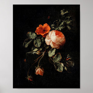 Stilleben med rosor av Elias van den Broeck Poster