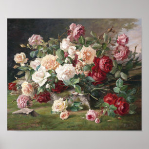 Stilleben med rosor poster