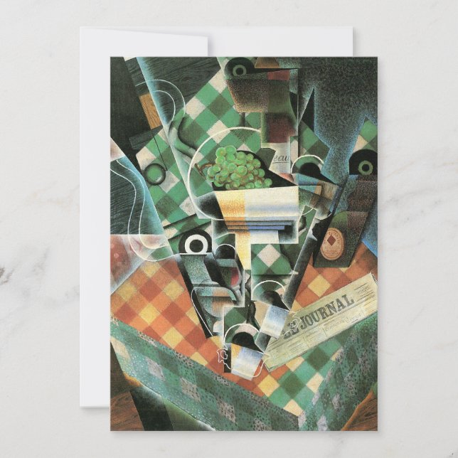 Stilleben med rutig duk av Juan Gris Inbjudningar (Framsida)