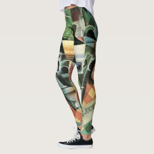Stilleben med rutig duk av Juan Gris Leggings