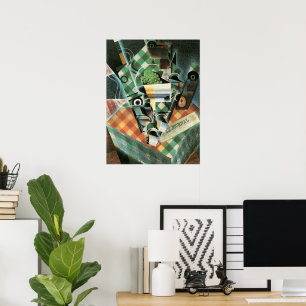 Stilleben med rutig duk av Juan Gris Poster