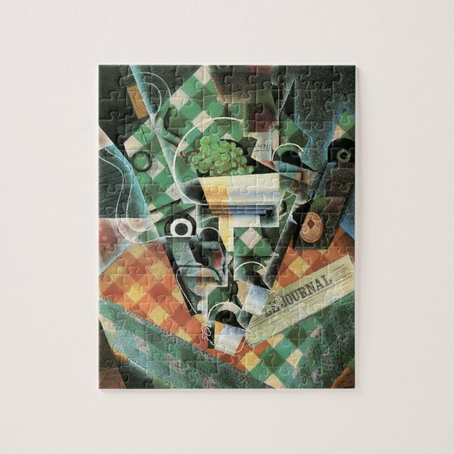 Stilleben med rutig duk av Juan Gris Pussel (Vertikal)