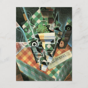 Stilleben med rutig duk av Juan Gris Vykort