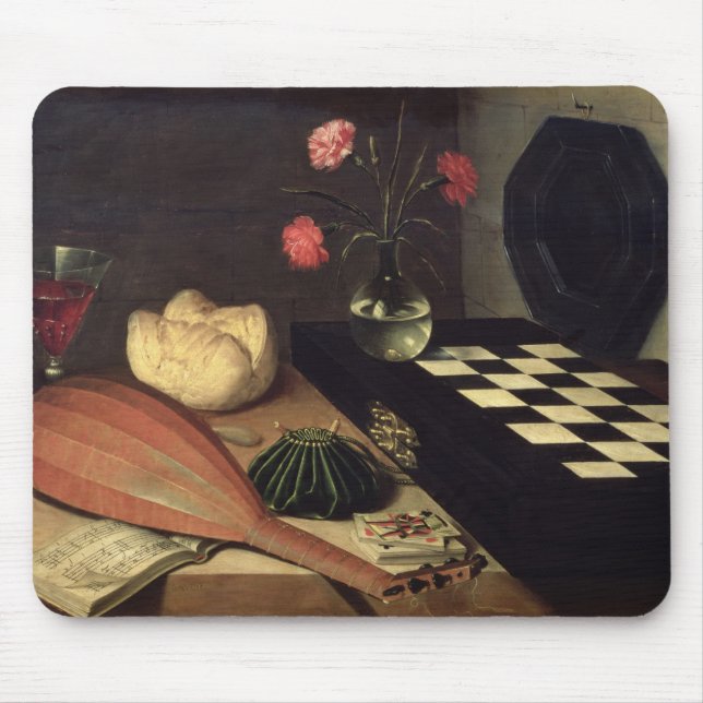 Stilleben med Schack-stiger ombord, 1630 Musmatta (Framsidan)