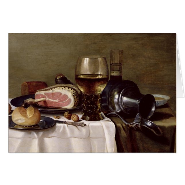 Stilleben med skinka 2 hälsningskort (Framsidan Horizontal)