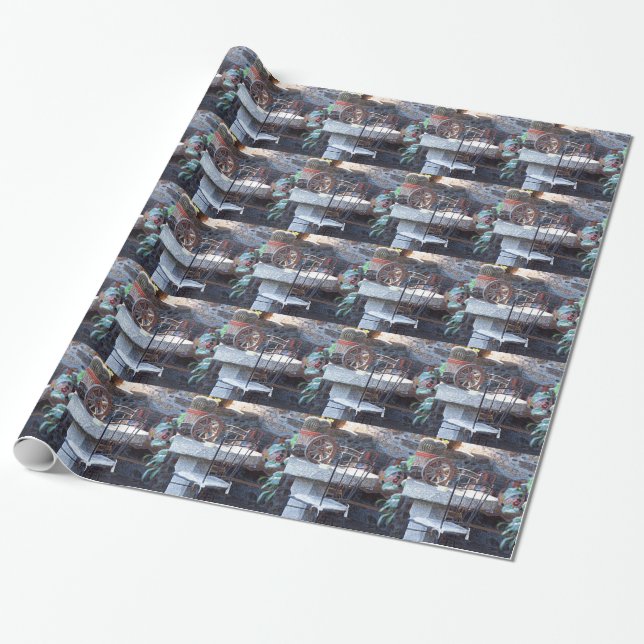 Stilleben med spansk kaktus presentpapper (Utrullad)