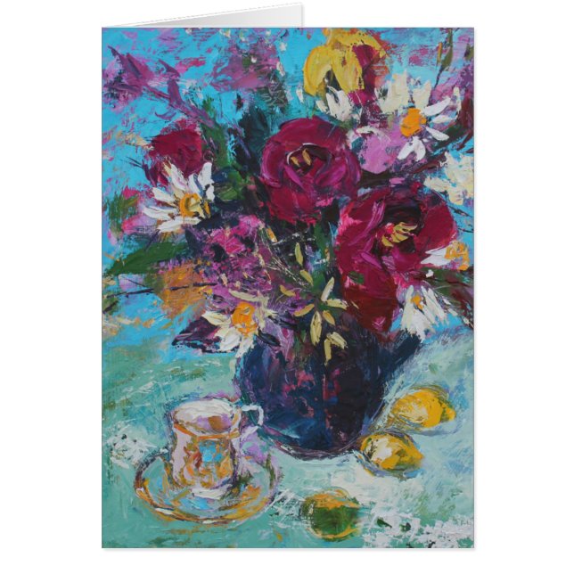 Stilleben med Teakoppen 2013 Hälsningskort (Framsidan)