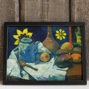 Stilleben med tekanna och frukt, Paul Gauguin Poster