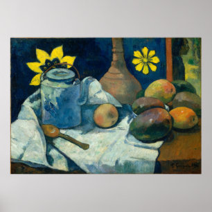 Stilleben med tekannan och frukt - Paul Gauguin Poster