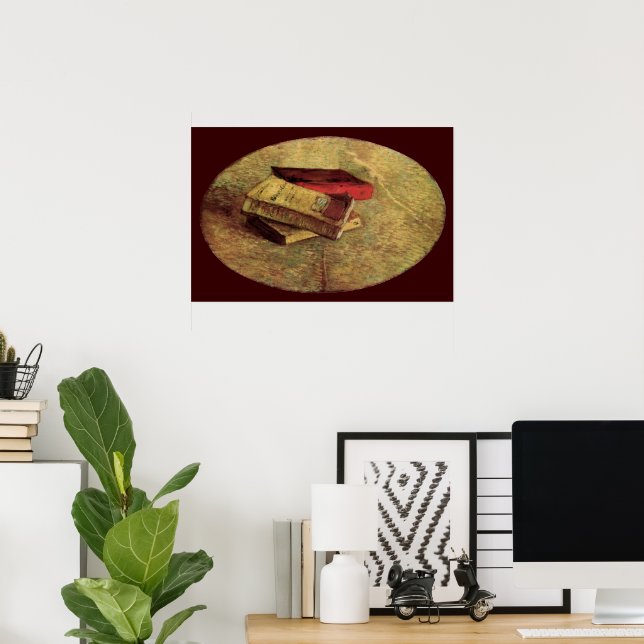 Stilleben med tre böcker av Vincent van Gogh Poster (Hemmakontoret)