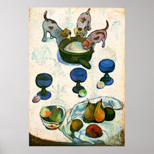 Stilleben med tre valpar, Paul Gauguin Poster