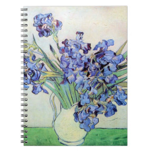 Stilleben med vas med irisar av Vincent van Gogh Anteckningsbok Med Spiral