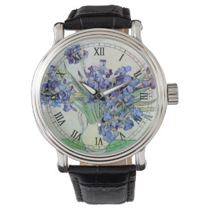 Stilleben med vas med irisar av Vincent van Gogh Armbandsur