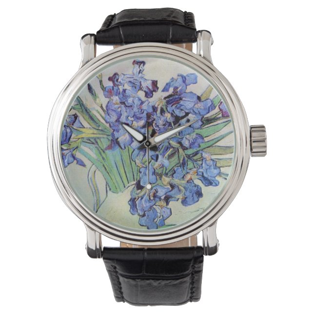 Stilleben med vas med irisar av Vincent van Gogh Armbandsur (Framsida)
