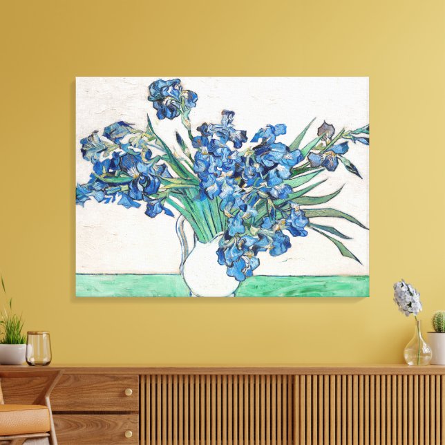 Stilleben med vas med irisar av Vincent van Gogh Canvastryck (Insitu (Vardagsrum))