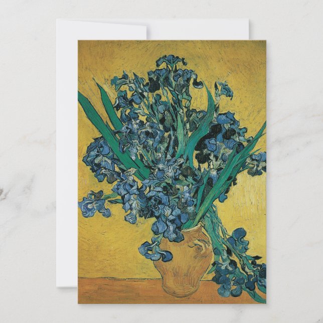 Stilleben med vas med irisar av Vincent van Gogh Inbjudningar (Framsida)