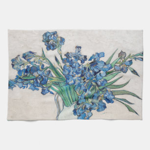 Stilleben med vas med irisar av Vincent van Gogh Kökshandduk