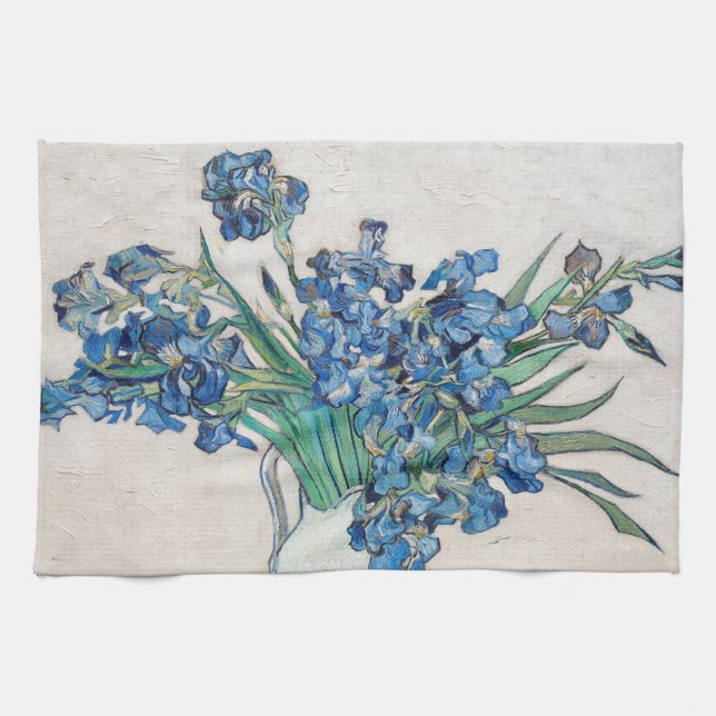 Stilleben med vas med irisar av Vincent van Gogh Kökshandduk (Horisontell)