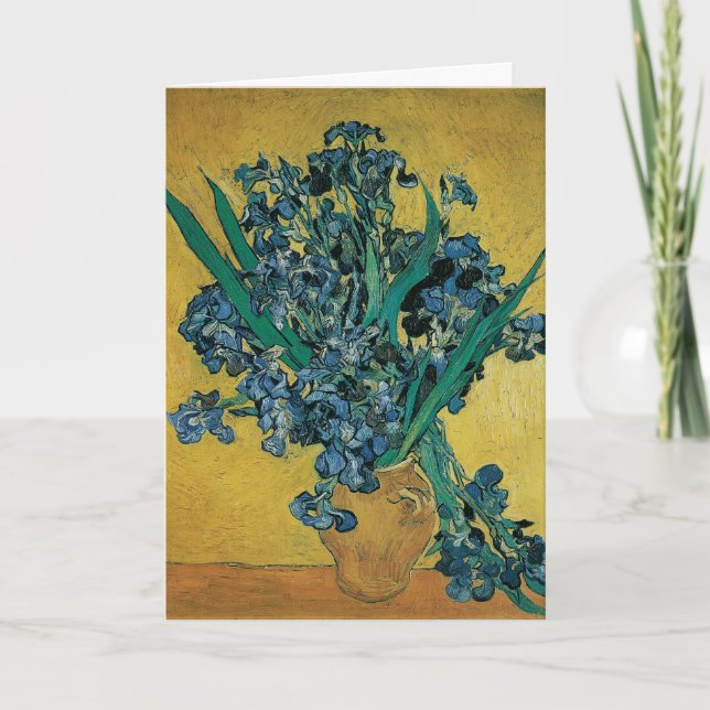 Stilleben med vas med irisar av Vincent van Gogh Kort (Framsida)