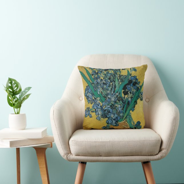 Stilleben med vas med irisar av Vincent van Gogh Kudde (Stol)