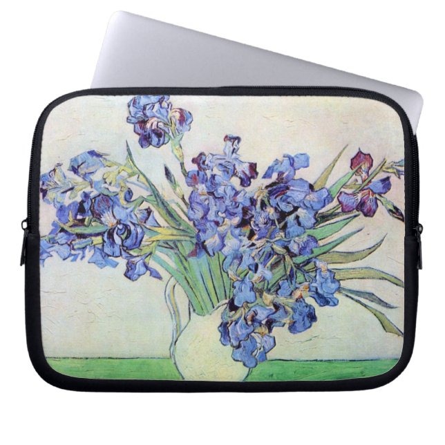 Stilleben med vas med irisar av Vincent van Gogh Laptop Sleeve (Framsidan)