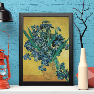 Stilleben med vas med irisar av Vincent van Gogh Poster