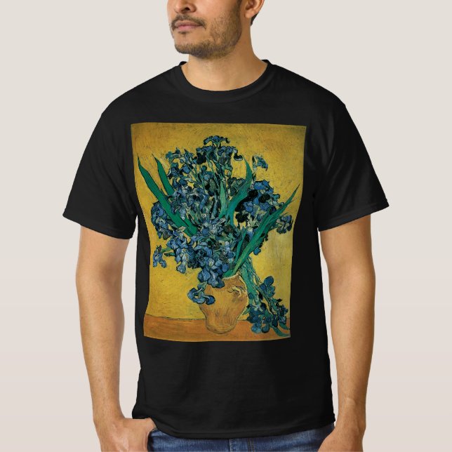 Stilleben med vas med irisar av Vincent van Gogh T Shirt (Framsida)