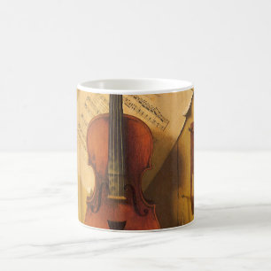 Stilleben med violin och noter av William Harnett Kaffemugg