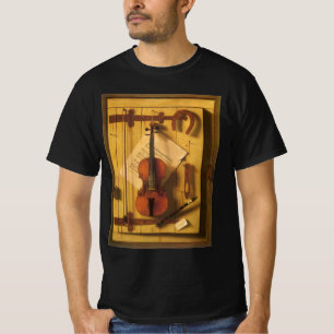 Stilleben med violin och noter av William Harnett T-shirt