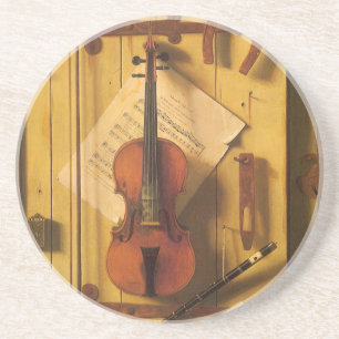 Stilleben med violin och noter av William Harnett Underlägg Sandsten