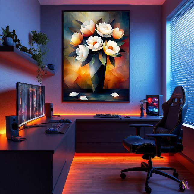 Stilleben Peonies - Kubistiskt Mästerverk Inspirer Poster (Skapare uppladdad)