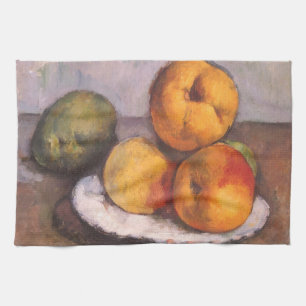 Stilleben Quince, äpplen, päron av Paul Cezanne Kökshandduk