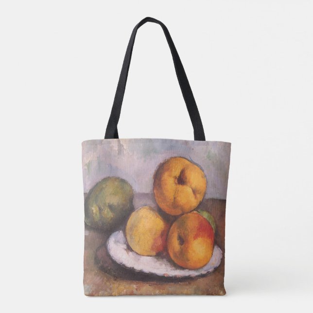 Stilleben Quince, äpplen, päron av Paul Cezanne Tygkasse (Baksida)