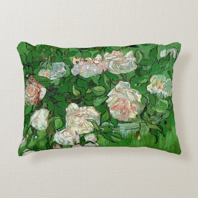 Stilleben: rosa rosor av Vincent van Gogh Prydnadskudde (Framsidan)