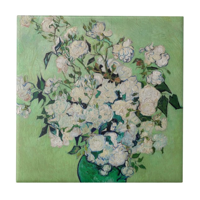 Stilleben Rosor i en vas av Vincent van Gogh Kakelplatta (Framsidan)