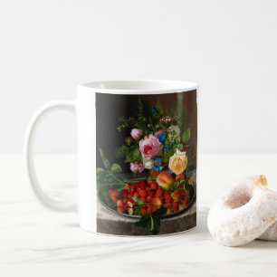 Stilleben Rosor och jordgubbar av Otto Ottesen Kaffemugg
