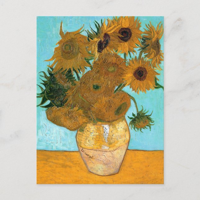 Stilleben: Solrosor - Vincent van Gogh Vykort (Framsida)
