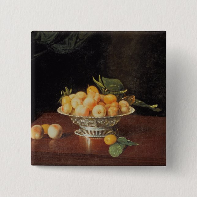 Stilleben T32176 av persikor, c.1700 Knapp (Framsida)