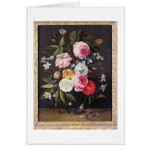 Stilleben T32512 av blommor i en vas, 1661 (se Hälsningskort