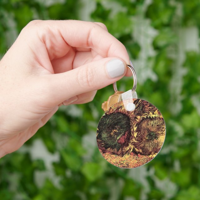 Stilleben Två avskurna solrosor av Vincent van Gog Nyckelring (Hand)