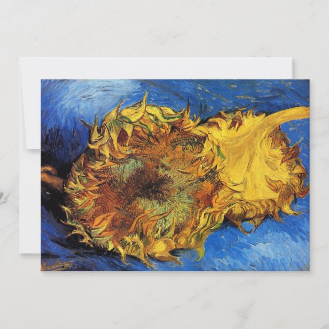 Stilleben Två skurna solrosor av Vincent van Gogh (Framsida)