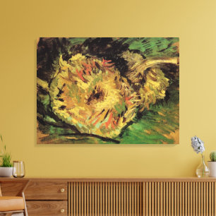 Stilleben Två skurna solrosor av Vincent van Gogh Canvastryck