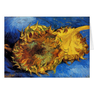 Stilleben Två skurna solrosor av Vincent van Gogh Hälsningskort