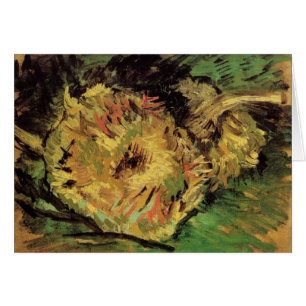 Stilleben Två skurna solrosor av Vincent van Gogh Hälsningskort