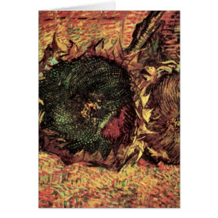 Stilleben Två skurna solrosor av Vincent van Gogh Hälsningskort