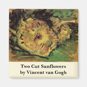 Stilleben Två skurna solrosor av Vincent van Gogh Magnet