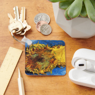 Stilleben Två skurna solrosor av Vincent van Gogh Nyckelring