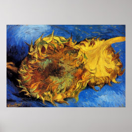 Stilleben Två skurna solrosor av Vincent van Gogh Poster