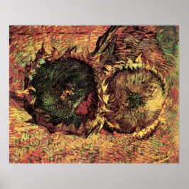 Stilleben Två skurna solrosor av Vincent van Gogh Poster